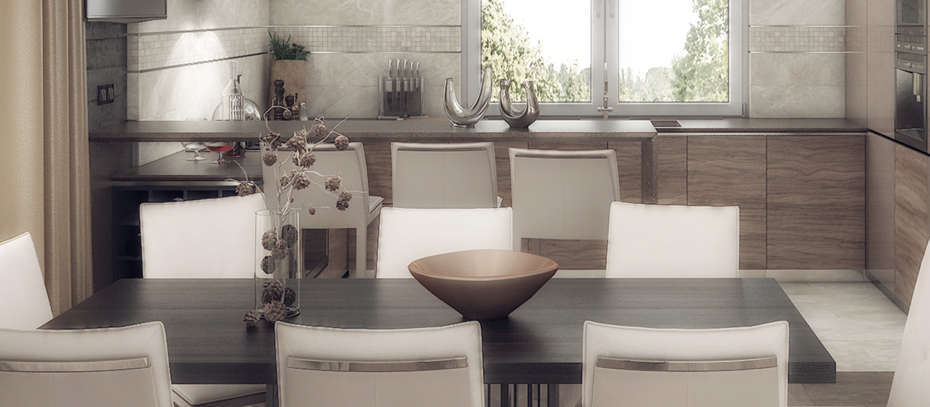 Дизайн интерьера кухни-столовой